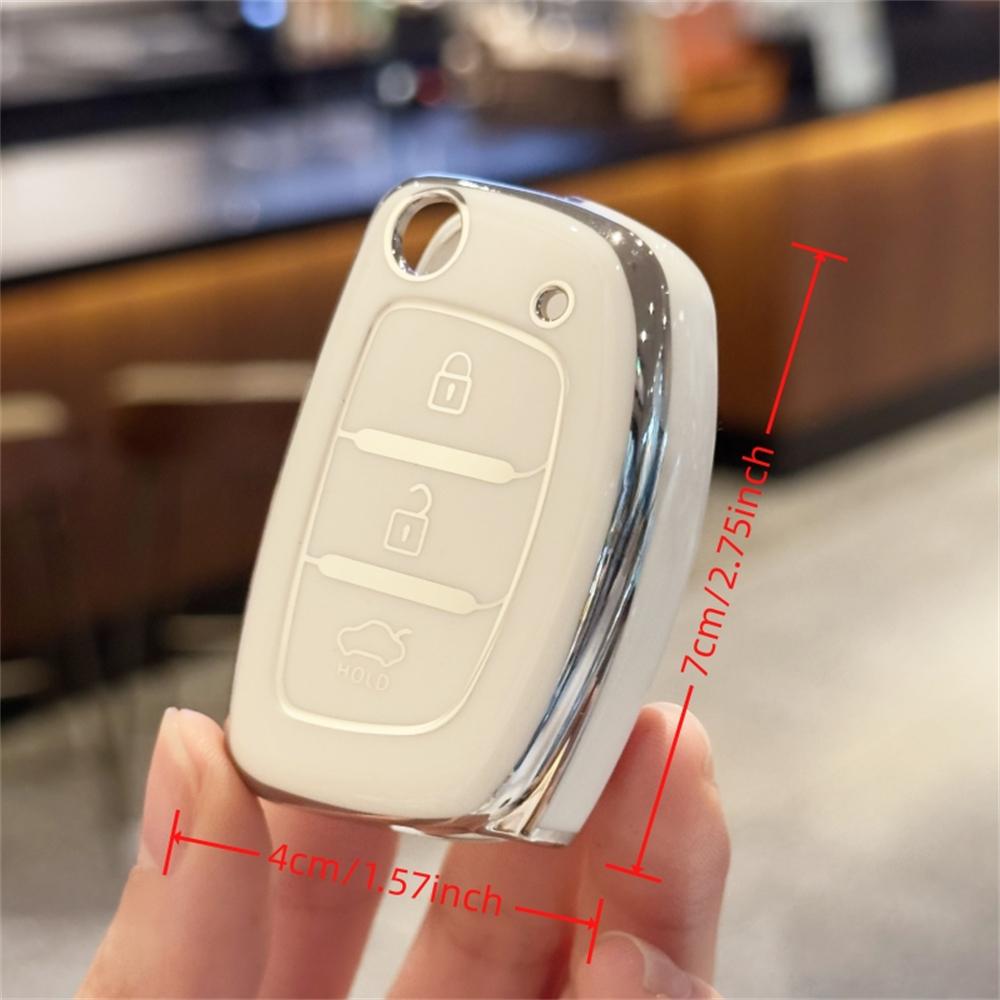 TPU Car Key Case Cover Key FOB Cover For Hyundai i10 i20 i40 iX35 Santa Fe Flip Key Case, keychain
