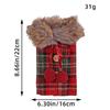 Christmas Plaid Wine Bottle Cover - Plush Skirt Style for Dining Table & Home Decor