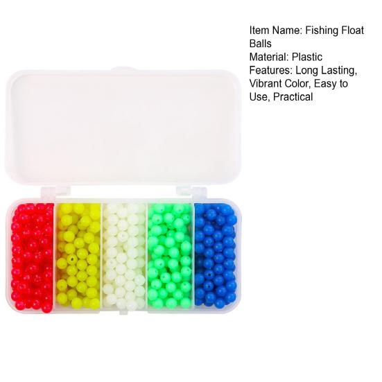 500Pcs Luminous Fishing Space Beans Box Glow-in-the-Dark Round Float Balls Stopper Rigging Beads Fishing Supplies