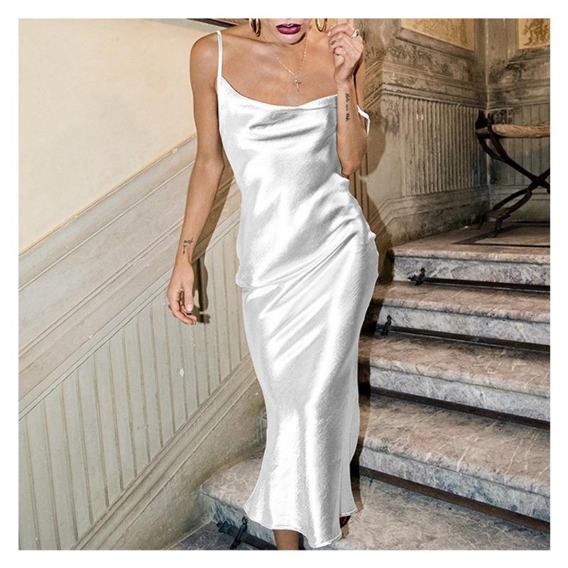 Sommer frauen Kleid Einfarbig Sexy Temperament Neckholder Einen Schritt Kleider