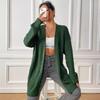 Fashion Top Coat Women's New Double Pocket Simple Casual Sweater Cardigan Solid Color Versatile Button Knitted