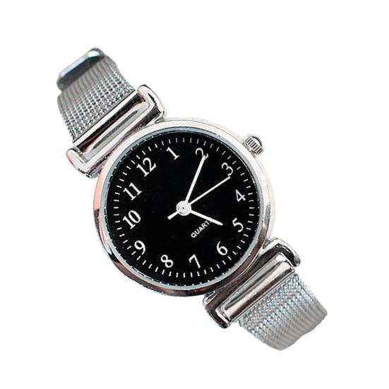 Dame Kvartsverk Klokke Sirkulær Skive Armbåndsur med Legeringsreim Damer Retro Analog Klokke for Hverdagslig Bruk Arbeid Dato