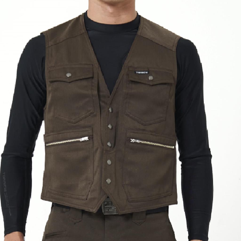 Toraichi 3920 Series Vest and Workwear Set Tobi Size 4L X 95cm Brown [Toraichi] Extra-Long (3920s611418) Workwear, Nikkapokka, Clothing, W, 72