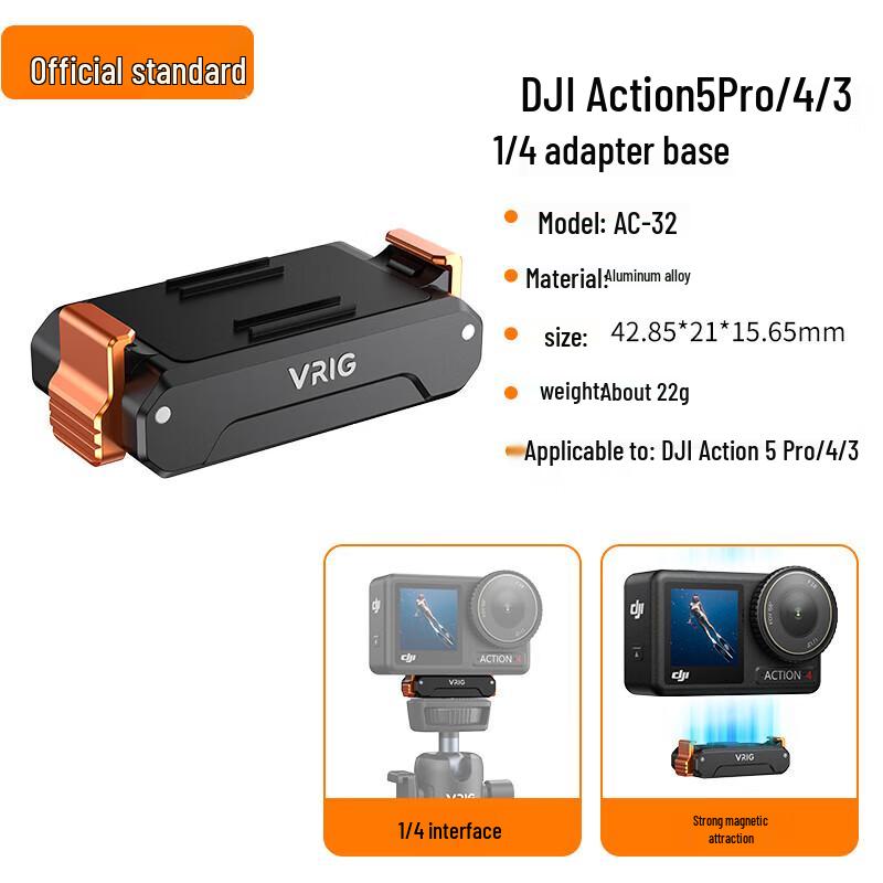 VRIG Magnetic Quick Release Mounts & Tripod for DJI Action