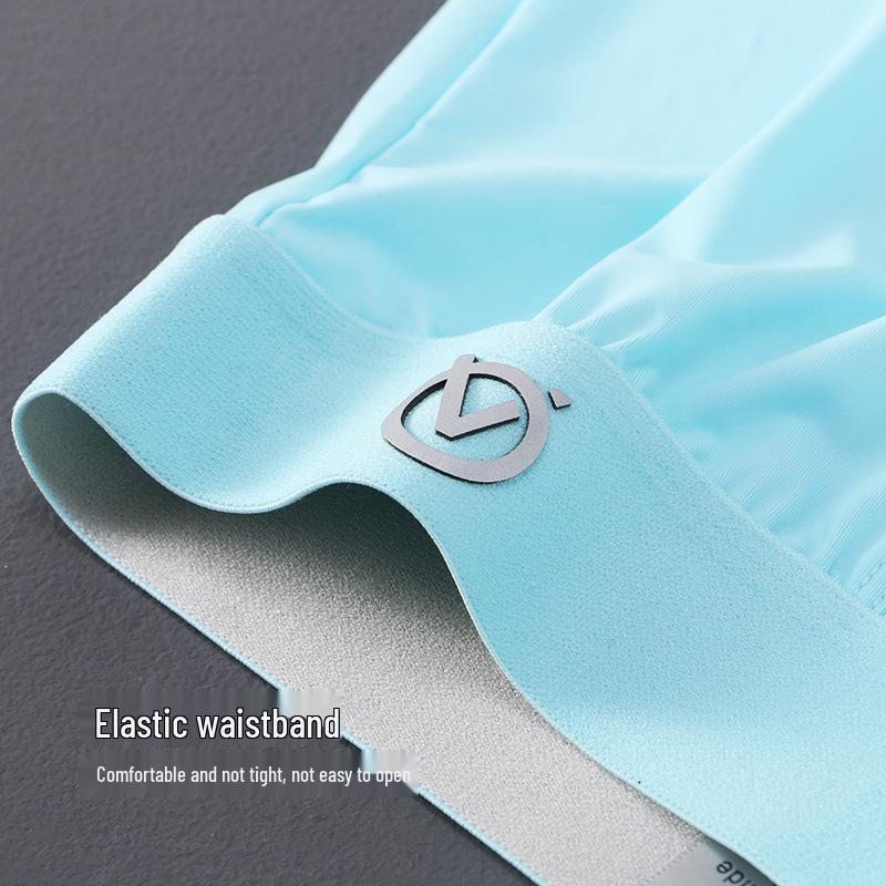 Men's Ice Silk Breathable Boxer Briefs - Mid-Waist, Summer Collection
