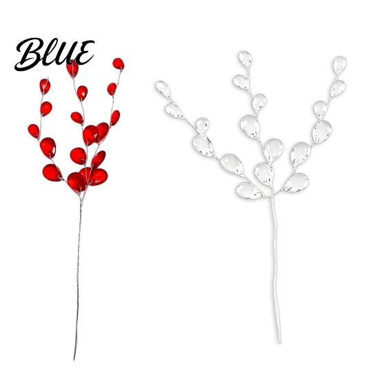 Acrylic Crystal Branches Transparent Faux Branch Christmas Tree Ornament, Bead Drop Stem, Ornaments Clear Beaded Flower Twig Pick for Wedding