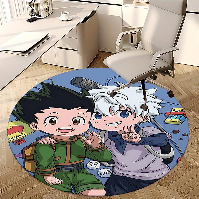 1pc Anime Cartoon Design Round Carpet  Office Chair Mat, NonSlip Rug for Home Decor, Living Room, Bedroom, Game Room