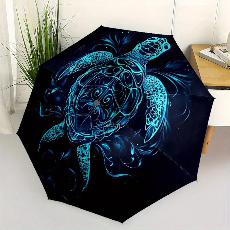 1pc Ocean Spirit Automatic Open 8-Rib Windproof Umbrella, Travel & Commuting, Suitable for All Seasons