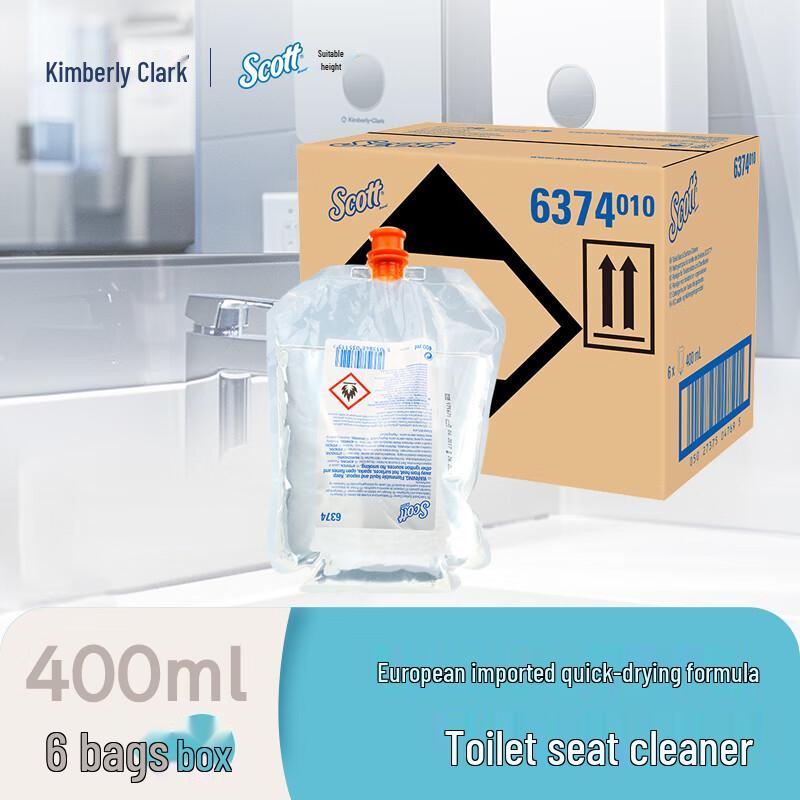Scott Kimberly-Clark Toilet Seat Cleaner Refill Bags, 06374, 400ml x 6