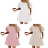 Dress Short Sleeve Lace Panel A Line For Casual Wear