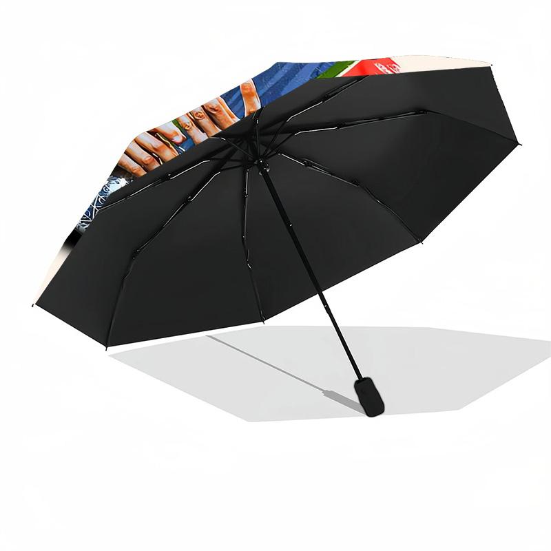 Cristiano Ronaldo Trophy Celebration Outdoor Automatic Umbrella Sturdy 8-Rib Shaft Foldable Design Durable Everyday Carry Umbrella