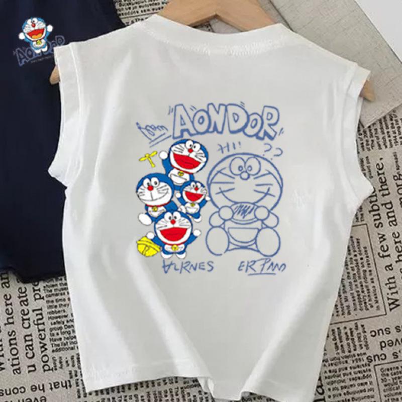 Kids Cotton Cartoon Sleeveless Vest Boys Girls Summer Round Neck Tank Top 80