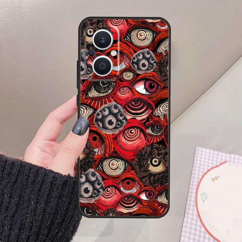 Scary Face Eyes Funda For OPPO Reno 12 F 11F 13F 14F 10 13 14 15 Pro 7 8 Lite OPPO Find X8 X6 X5 X9 Pro Case