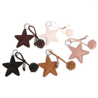 Stern-Schlüsselanhänger aus PU-Leder Fünfzackiger Stern Schlüsselanhänger Anhänger Damen Tasche Charms Vielseitige Handtaschen-Hänge-Dekoration