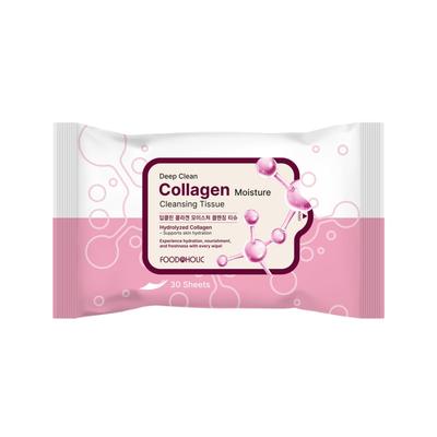 Foodaholic Deep Clean Collagen Feuchtigkeitspflege Reinigungstücher (30 Blätter) / Tragbare, feuchtigkeitsspendende Tiefenreinigung