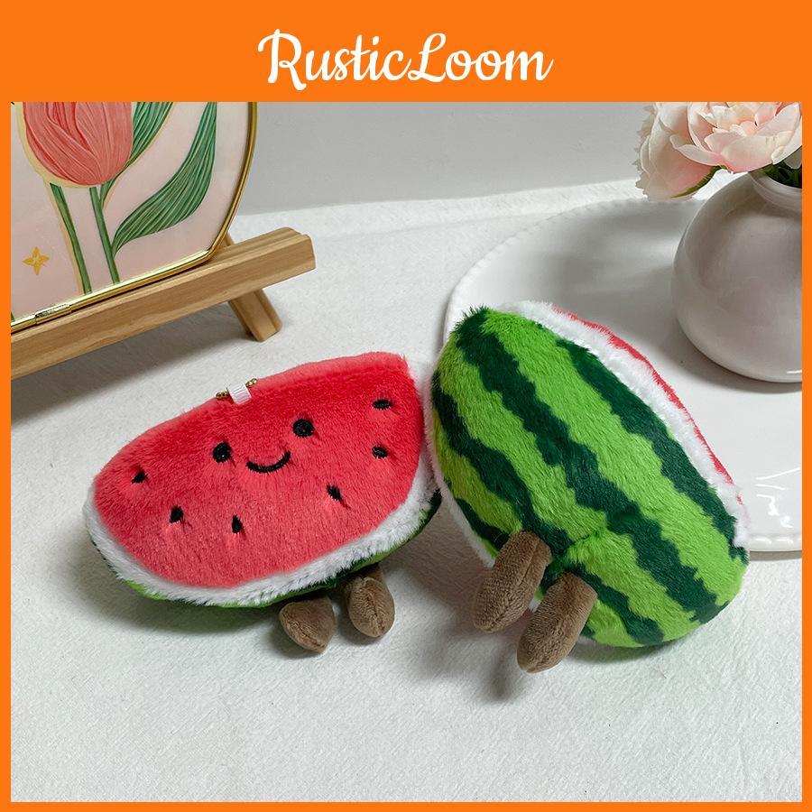 Cute Watermelon Plush Keychain With Pp Cotton Filling For Bag Decoration And Collectors