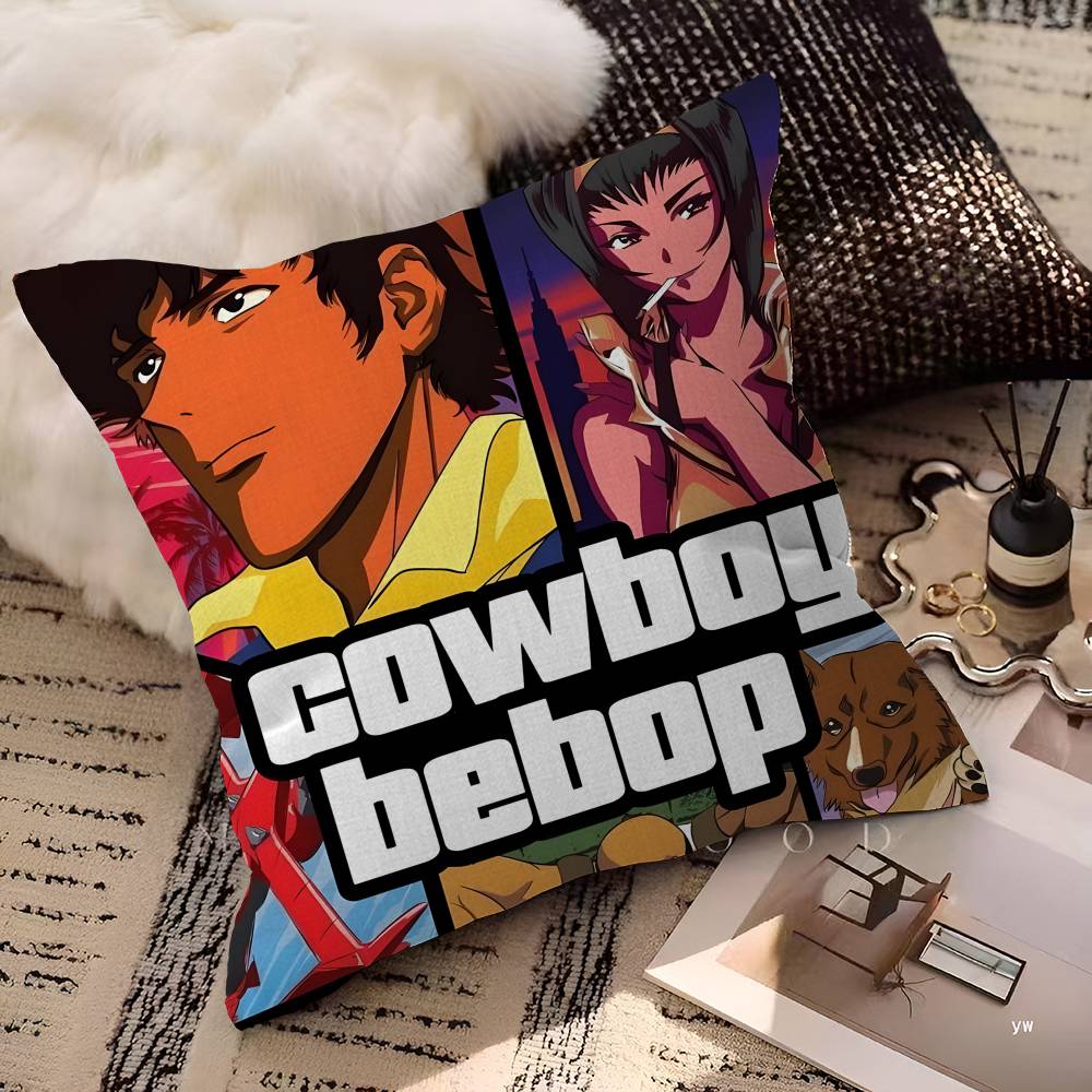 Anime C-Cowboy B-Bebop Cushion Cover Inches Farmhouse Decor Home Throw Pillow Covers For Couch Decorations