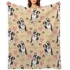 LOVE Boston Terrier / Black 2 Throw Blanket Comforter Designers Soft Plaid Luxury Brand Blankets