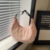 Monochromatic Feminine Half-moon Bag Simple and Versatile Large Capacity Classic Style Casual Shoulder and Crossbody Bags