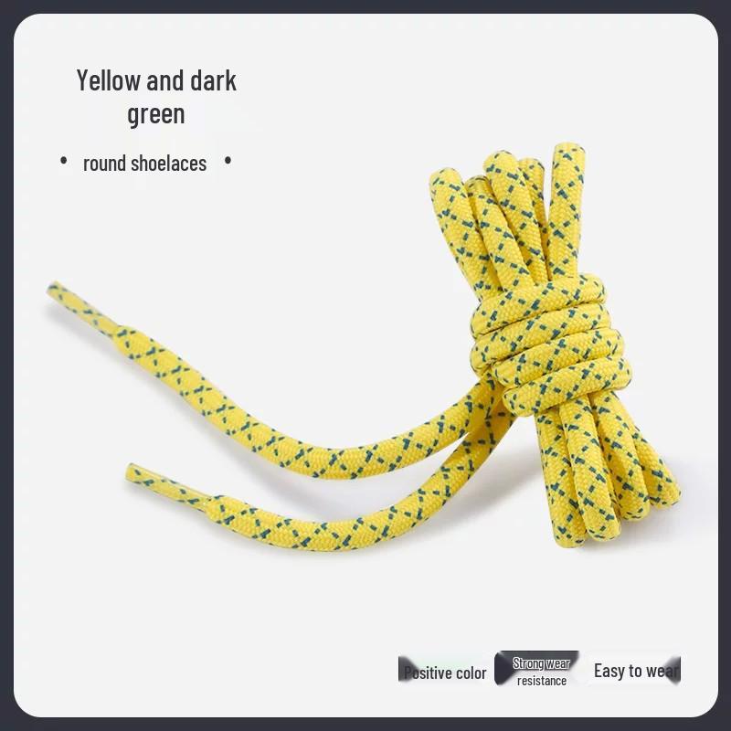 Lacets de chaussures ronds épais à pois diagonaux noirs et blancs pour la randonnée/course à pied