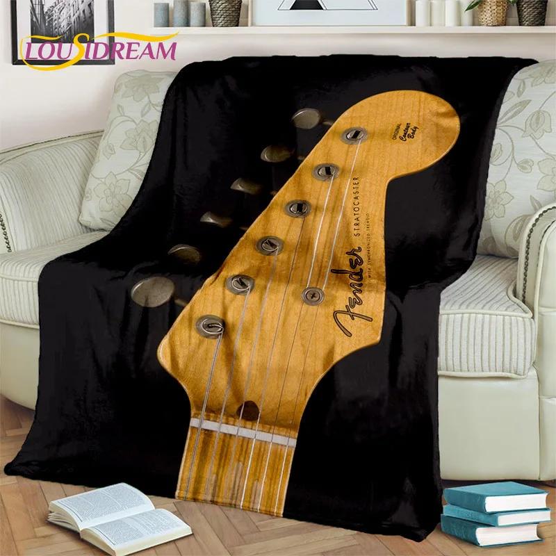 Cobertor de Guitarra Elétrica Baixo Guitarra Clássica, Manta para Casa Quarto Cama Sofá Piquenique Escritório Caminhadas Lazer Cobertura para Sesta Infantil