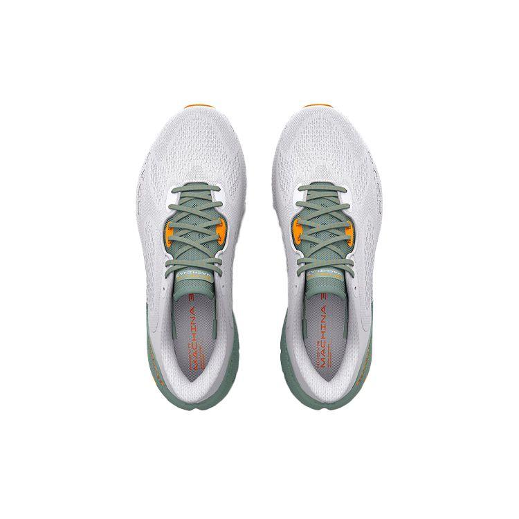 Under Armour HOVR Machina 3 Comfortable Fashionable Fabric Low-Top Casual Running Shoes Men Sneaker Gray Green Yellow 3025650-109