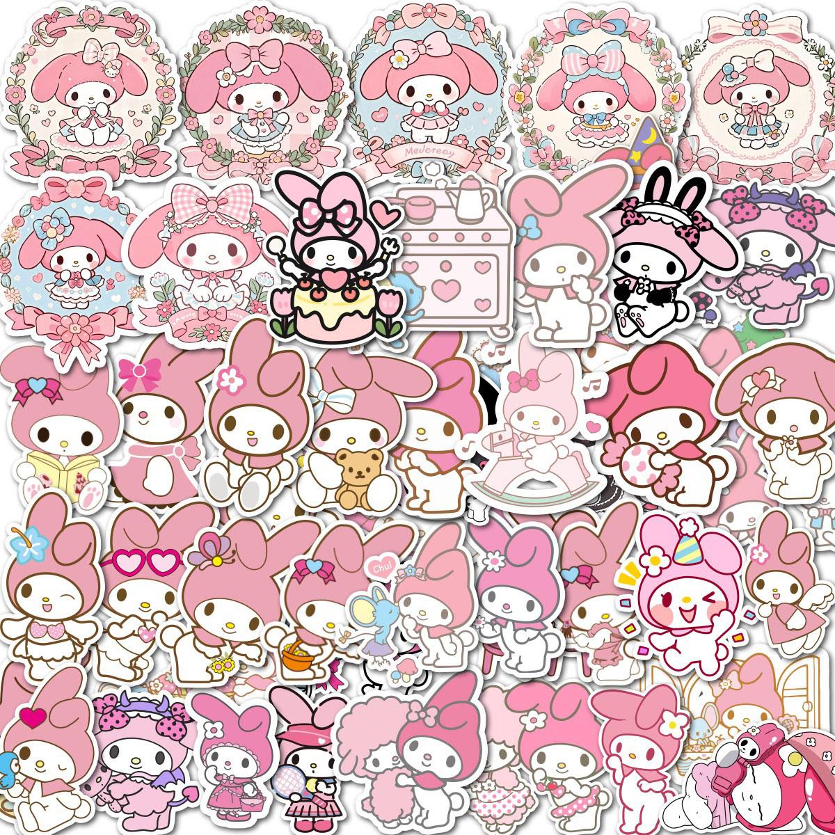 50/100/200 Cute Pink Little Girl Cartoon Q Version Hand-drawn Computer Stickers Small Patterns and Mobile Phone Decoration Stickers T-28A-1-50Pcs