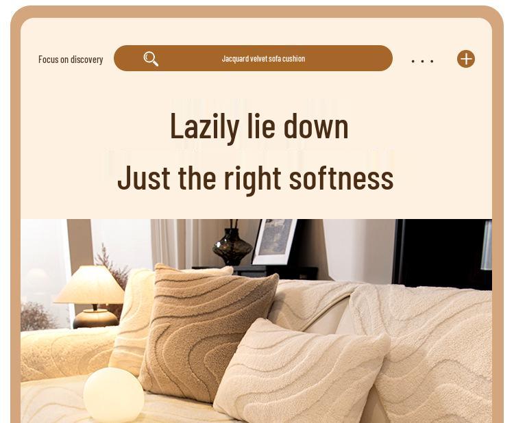 Cross-Border Cream Velveteen Plush Sofa Cushion - Autumn Winter Thick, Non-slip Modern Minimalist Design