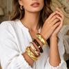 Set da 4 Pezzi Braccialetti da Donna Apribili Regolabili Metallo ad Alta Lucidatura Braccialetti Stratificati Resistenti all'Usura Braccialetti Impilabili Gioielli da Polso