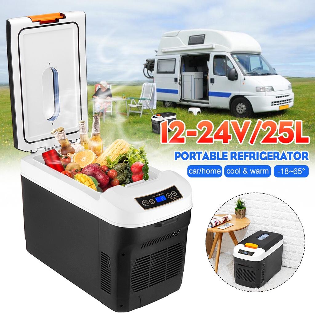 12V/24V Auto Fridge AC 220V 25L Car Mini Refrigerator Compressor Cooler Home Travel Fishing Outdoors Fridge Car Fridge Camping Freezer