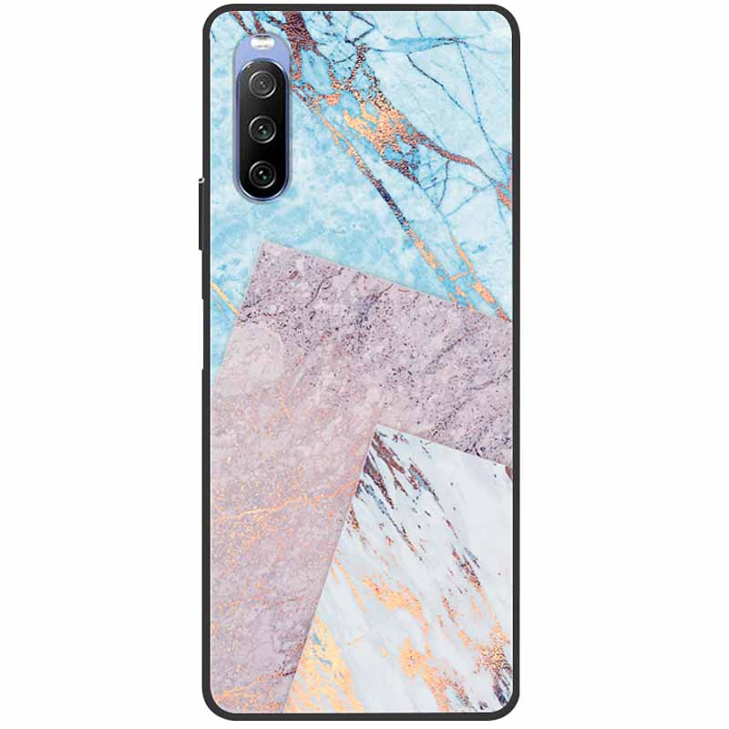 Soft Cover For Sony Xperia 10 III Case 5 III Soft Silicone Black Cases for Sony Xperia 1 III / Xperia1 XZ4 Covers Cool Marble