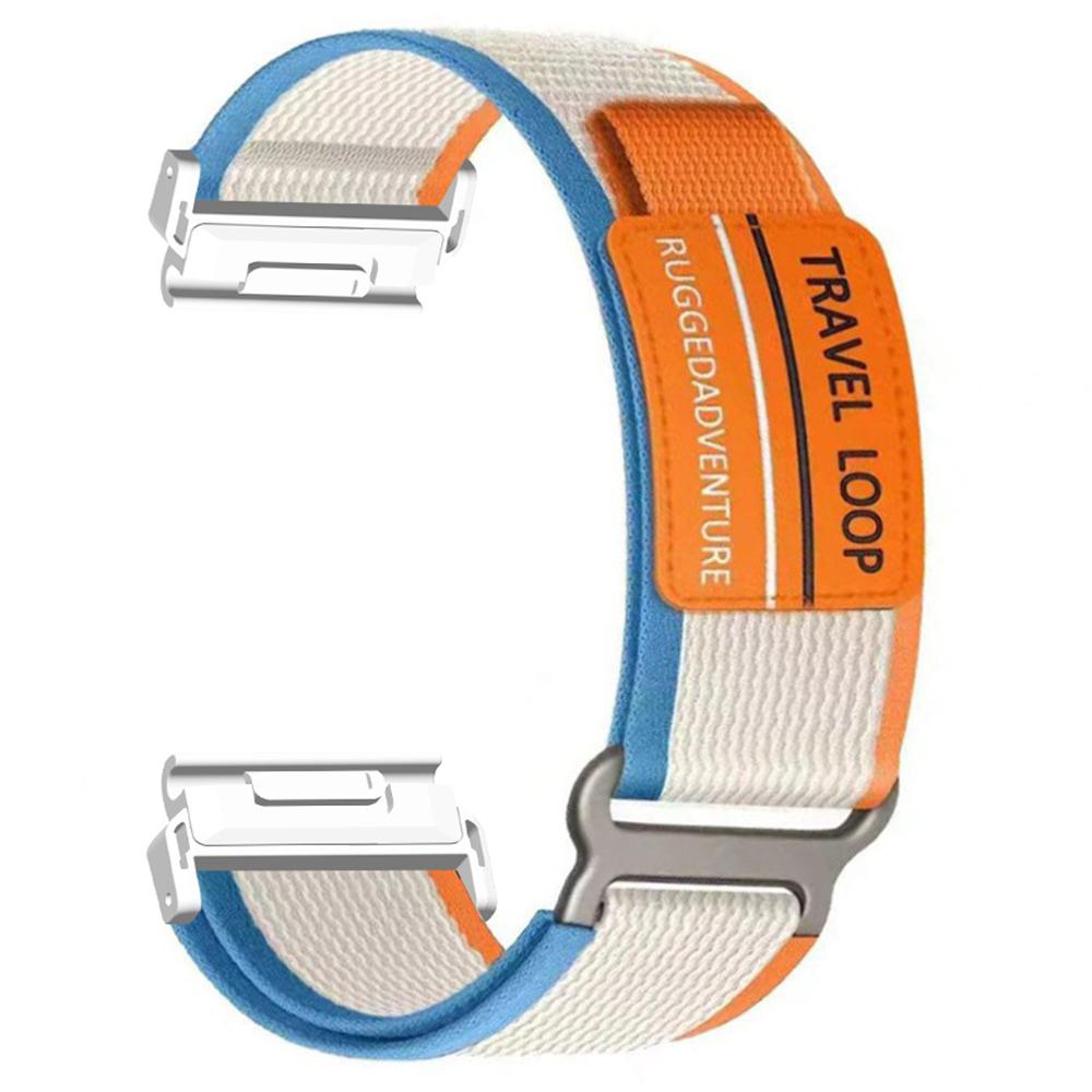 

Nylon Strap for Garmin Fenix 8 51mm/7X/6X/5X Magic Tape 26mm Universal Watch Band with Metal Buckle Orange/Beige