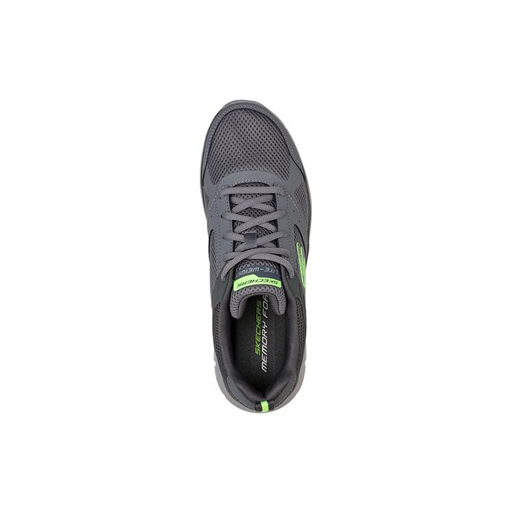 Skechers Track Men Charcoal Black Low Top Casual Shoes Lightweight Breathable Wear Resistant Comfortable Versatile 232398-CHAR