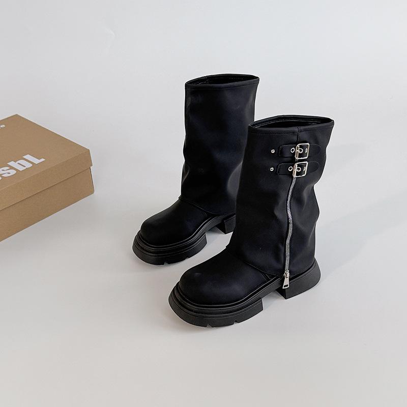 Pant Pants Boots Fashion Versatile Retro British Style Thick Bottom 2025 New Autumn and Winter Slimming and Heightening Martin Boots Women