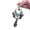 Silbernadel Retro Strassstein Quaste Ohrringe: Exquisite Luxus Blumige Ohrstecker