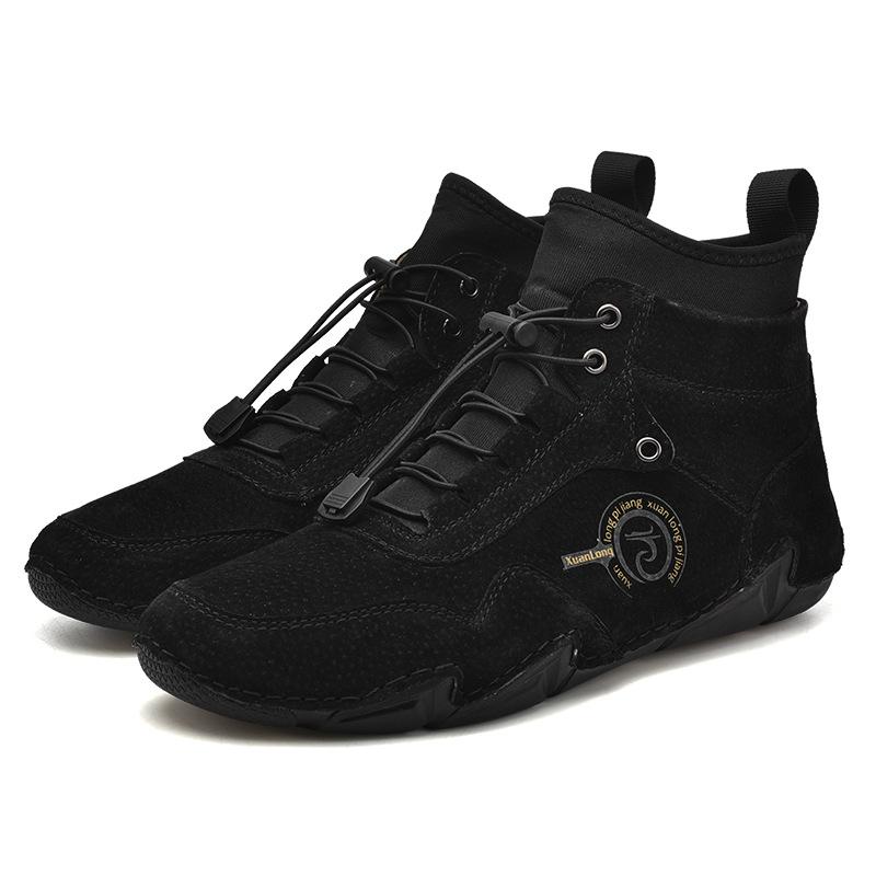 Men S High-Top Cotton Warm Octopus Martin Boots Leather Shoes 48 чёрный