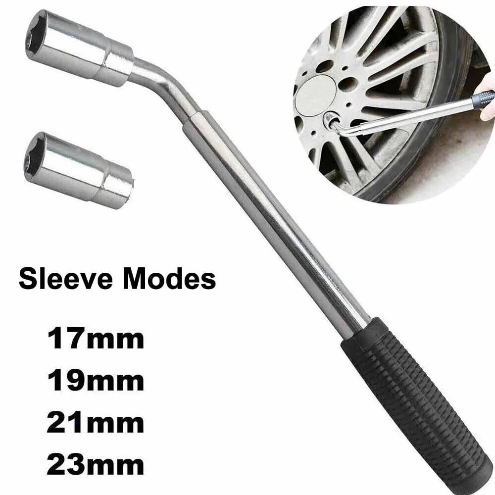 Professional Extendable Wheel Brace Wrench Telescopic with Socket Tyre Nut 17mm 19mm 21mm 23mm For Car Repairs Tools