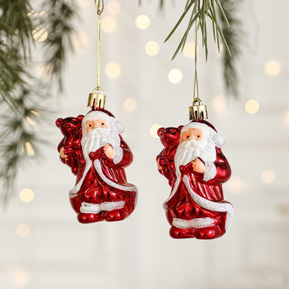 2Pcs Donut Xmas Tree Hanging Exquisite Christmas Santa Claus Pendant  New Year