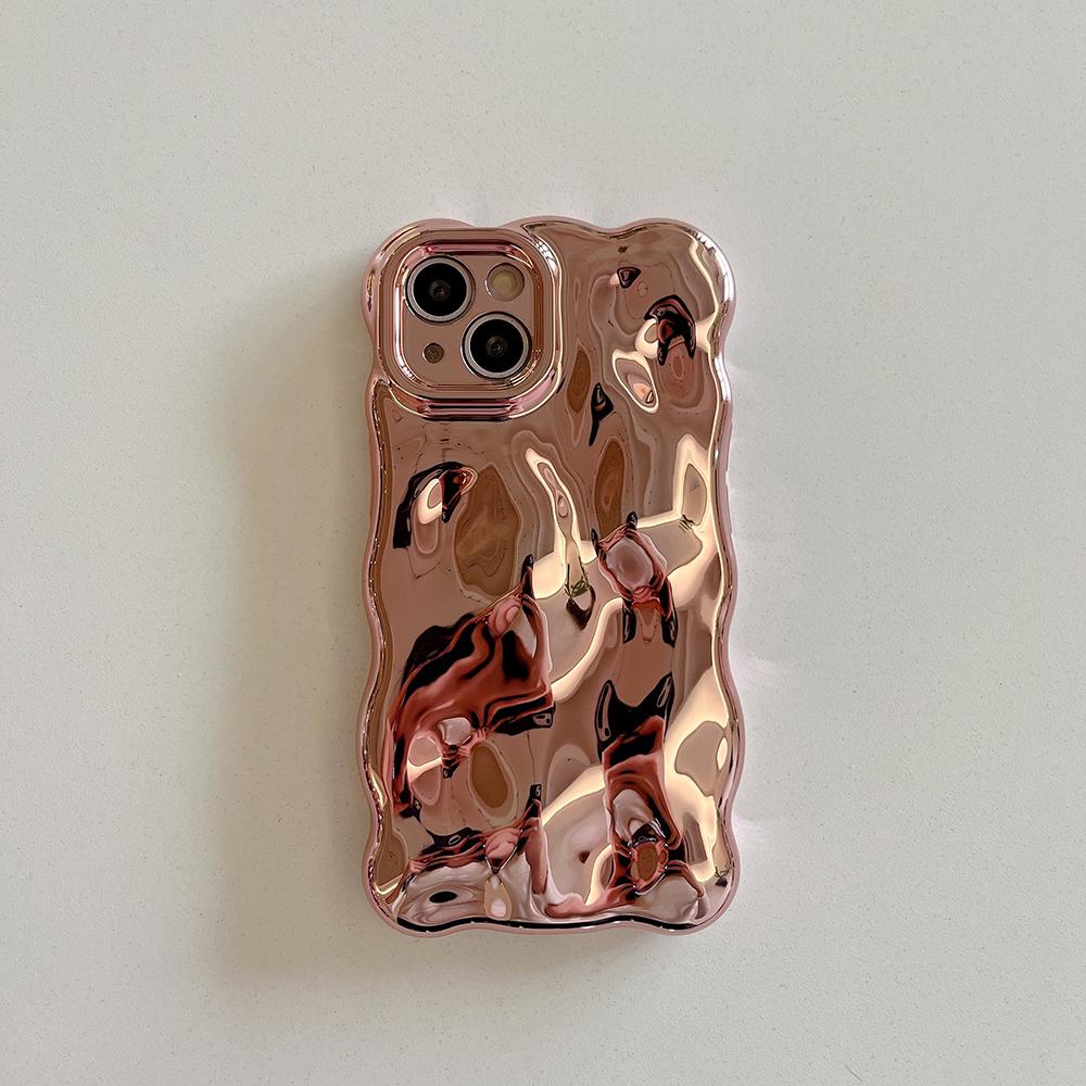 3D Bubble Wave Pattern Phone Case For iPhone 17 Air 16 15 14 13 12 11 Pro Max 14pro Electroplated Soft Shockproof Back Cover