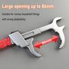 1/2Pcs Bathroom Wrench Multi-Head Interchangeable Socket System Double-Head Pipe Wrench with 86mm Adjustable Mouth Faucet Valve Repair Tool