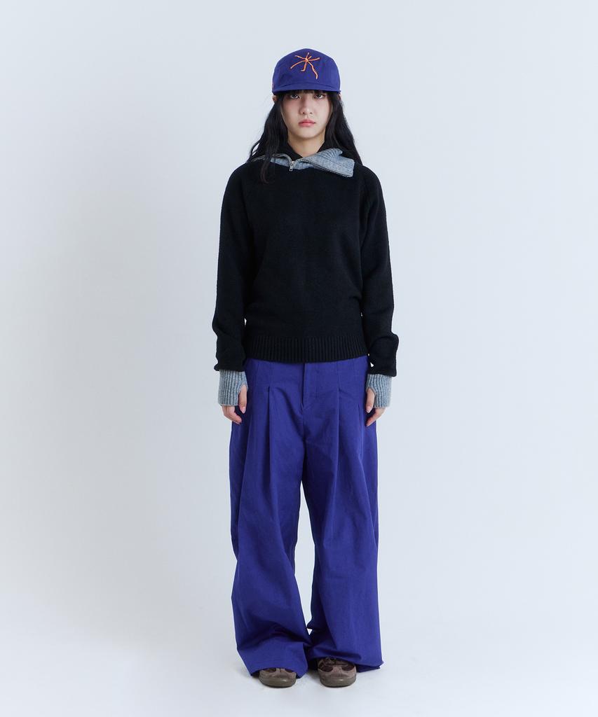 PARADIGMFILM [Ep.03] Slant High-Neck Hooded Knit (Black)