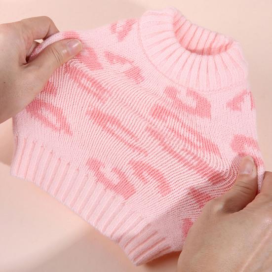 Delicate Pet Sweater Short Sleeve Woolen Yarn Warm Printed Dog Clothes