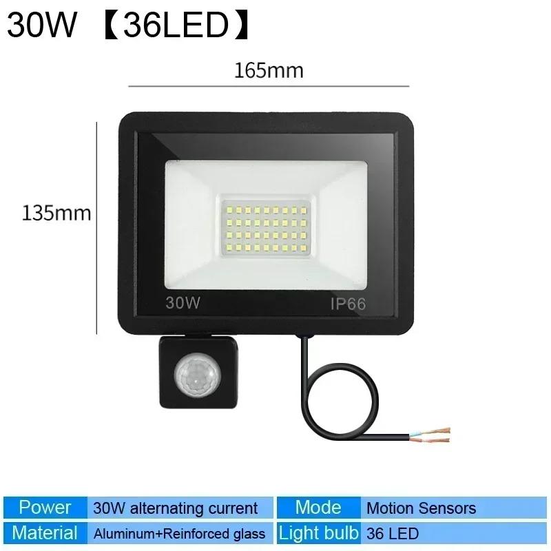 Motion Sensor LED Flood Light 50W 30W 10W AC 220V Waterproof IP65 Reflector Floodlight Lamp Foco Led Exterior Spot Outdoor Light