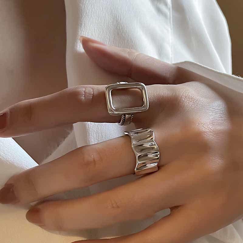 

Универсальный японский и корейский модный набор из двух предметов, высококлассные кольца с открытой шинкой для женщин