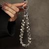 Charme de sac à main luxueux haut de gamme à perles, porte-clés/lanière de téléphone exquis à perles facettées, parfait pour la décoration de sac et les cadeaux