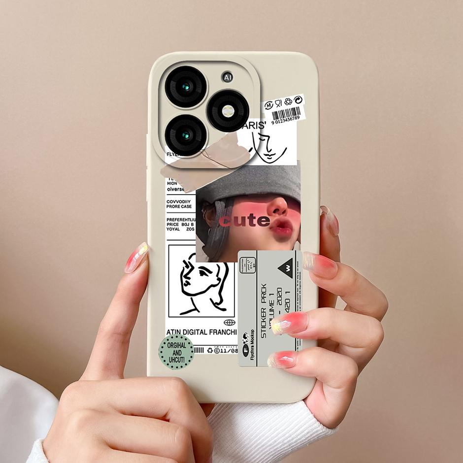 For Tecno Itel A70 Phone Case Cool Girl Cartoons Pattern Liquid Silicone Shell For ItelA70 A 70 High-quality New Design Fundas