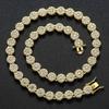 BES Fashion 10mm Gold Plated Cuban Chain Necklace Hip Hop Style Link Chain Flower Petal Crystal for Anniversary Jewelry Choker