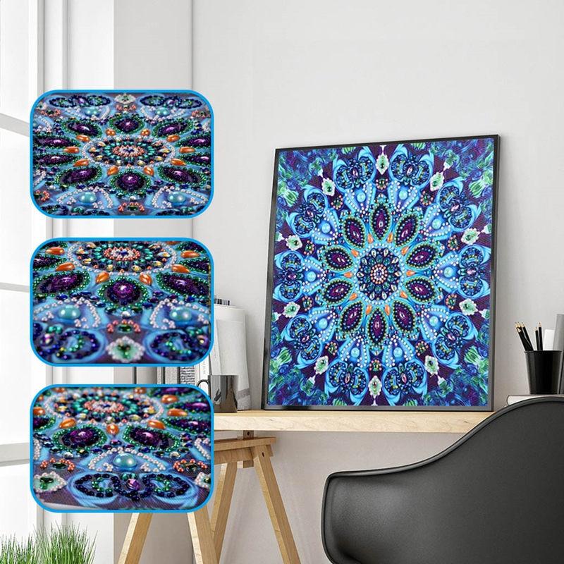 Ny spesiell form diamantmaleri Blomst Scenisk mønster DIY 5D Del Drill Kryssstingsett Krystallkunst Rhinestone Broderi