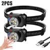 Powerful 3LED Motion Sensor Headlamp Rechargeable Head Flashlight Built In Battery Outdoor Portable Camping Fishing Headlight
