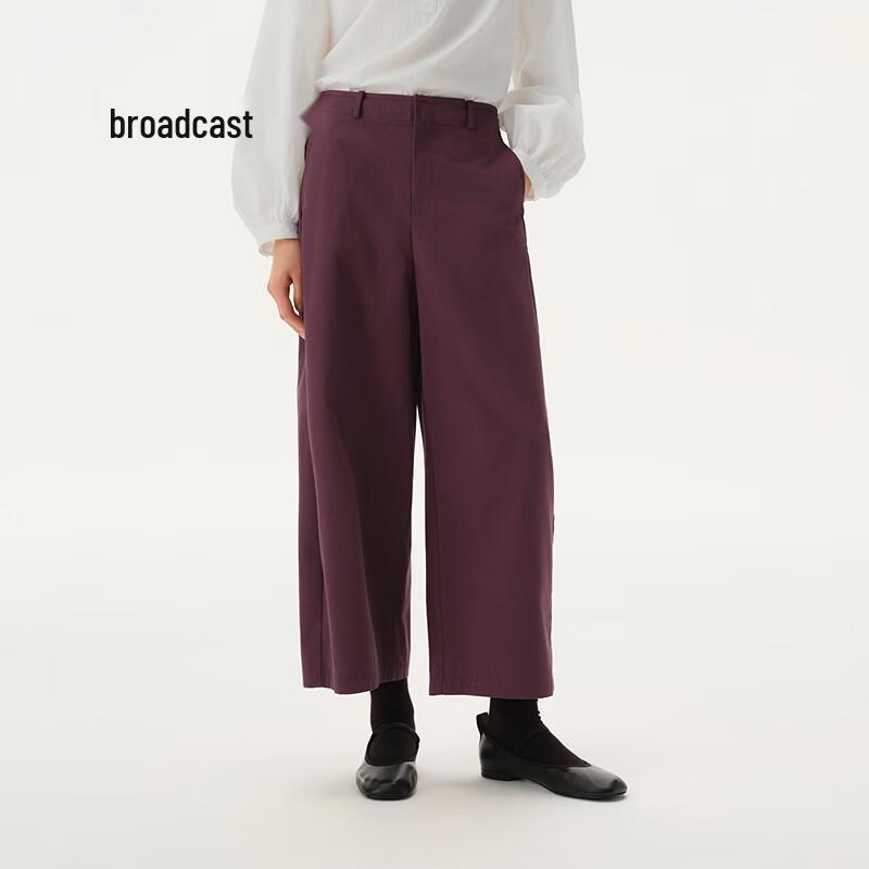 Broadcast Women s Retro High-Waist Wide-Leg Cropped Pants S